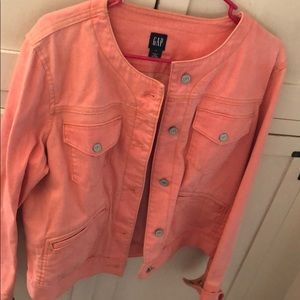 Gap Large coral denim jacket!